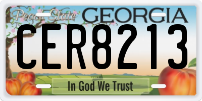 GA license plate CER8213