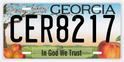 GA license plate CER8217