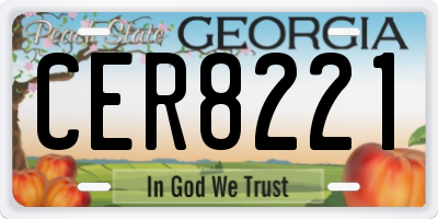GA license plate CER8221