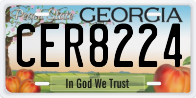 GA license plate CER8224
