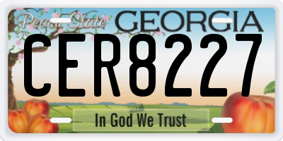 GA license plate CER8227