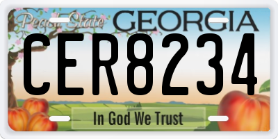 GA license plate CER8234