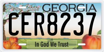 GA license plate CER8237
