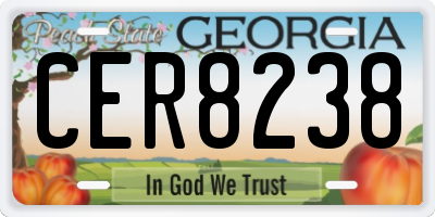 GA license plate CER8238