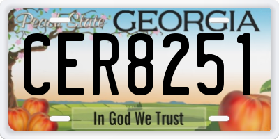 GA license plate CER8251