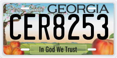 GA license plate CER8253
