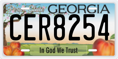GA license plate CER8254