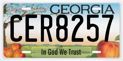 GA license plate CER8257