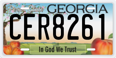 GA license plate CER8261