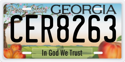 GA license plate CER8263