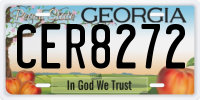 GA license plate CER8272