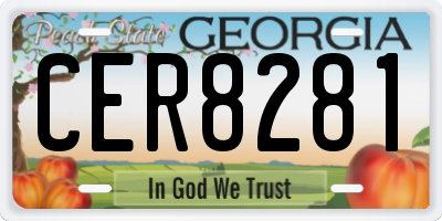 GA license plate CER8281