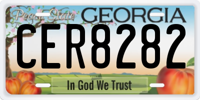 GA license plate CER8282