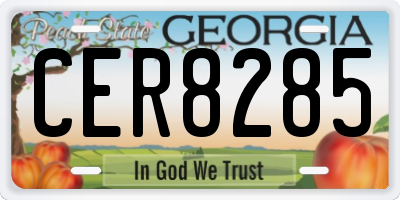 GA license plate CER8285
