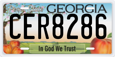 GA license plate CER8286
