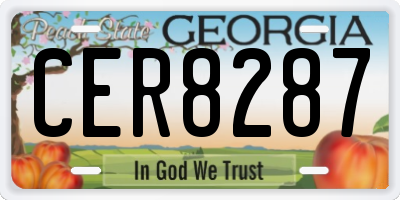 GA license plate CER8287