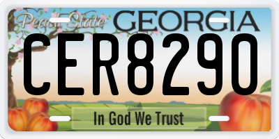 GA license plate CER8290