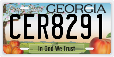 GA license plate CER8291