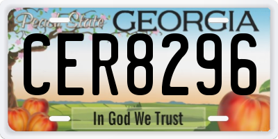 GA license plate CER8296