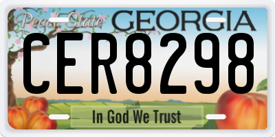 GA license plate CER8298
