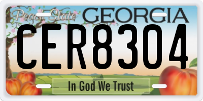GA license plate CER8304
