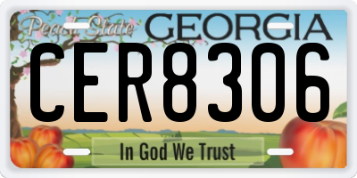 GA license plate CER8306