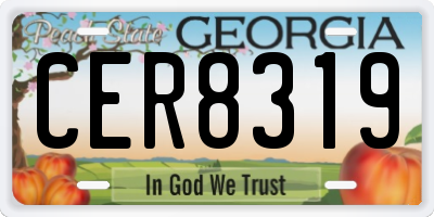 GA license plate CER8319
