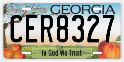 GA license plate CER8327