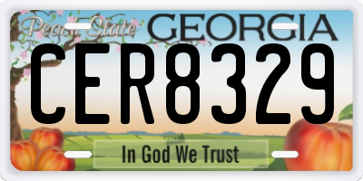 GA license plate CER8329