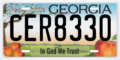 GA license plate CER8330