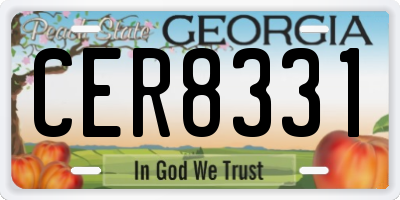 GA license plate CER8331
