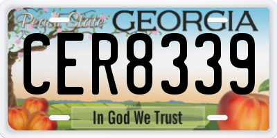 GA license plate CER8339