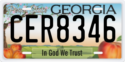 GA license plate CER8346