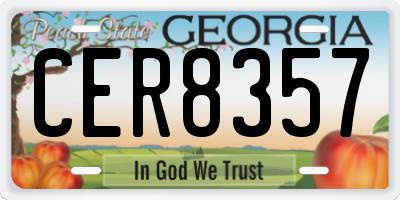 GA license plate CER8357
