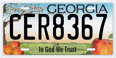 GA license plate CER8367