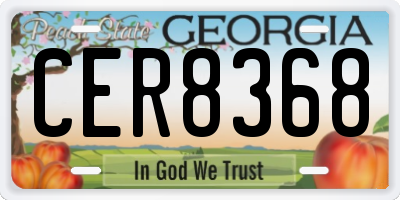GA license plate CER8368