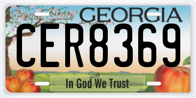 GA license plate CER8369
