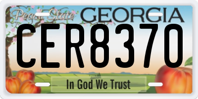 GA license plate CER8370