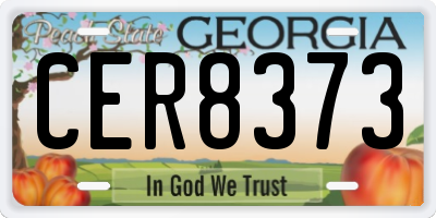 GA license plate CER8373