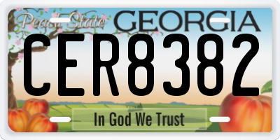 GA license plate CER8382