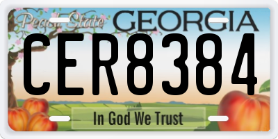 GA license plate CER8384