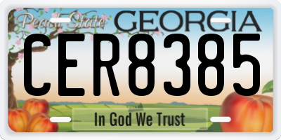 GA license plate CER8385