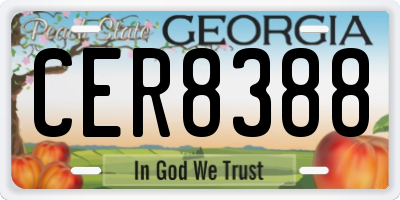 GA license plate CER8388