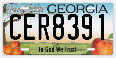 GA license plate CER8391