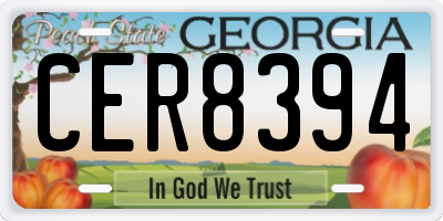 GA license plate CER8394