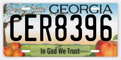 GA license plate CER8396