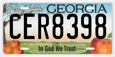 GA license plate CER8398