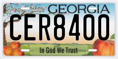 GA license plate CER8400