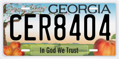 GA license plate CER8404