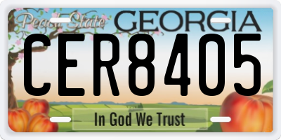 GA license plate CER8405